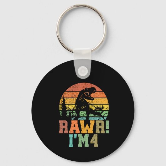 RAWR IM 4 Dinosaur T REX 4 jaar oud Sleutelhanger (Voorkant)