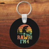 RAWR IM 4 Dinosaur T REX 4 jaar oud Sleutelhanger (Voorkant)