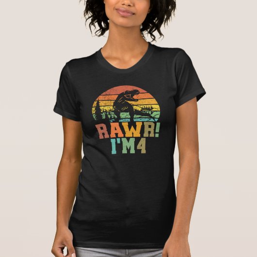 RAWR IM 4 Dinosaur T REX 4 jaar oud T-shirt (Voorkant)