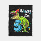 Rawr I'm 5 5th Birthday T Rex Dinosaur Funny Party Fleece Deken (Voorkant)