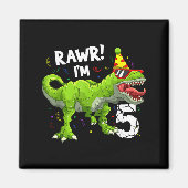 Rawr I'm 5 5th Birthday T Rex Dinosaur Funny Party Magneet (Voorkant)