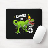 Rawr I'm 5 5th Birthday T Rex Dinosaur Funny Party Muismat (Met muis)