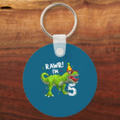 Rawr I'm 5 5th Birthday T Rex Dinosaur Funny Party Sleutelhanger (Voorkant)