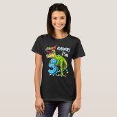 Rawr I'm 5 5th Birthday T Rex Dinosaur Funny Party T-shirt (Voorkant volledig)