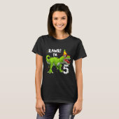 Rawr I'm 5 5th Birthday T Rex Dinosaur Funny Party T-shirt (Voorkant volledig)