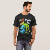 Rawr I'm 5 5th Birthday T Rex Dinosaur Funny Party T-shirt (Voorkant volledig)