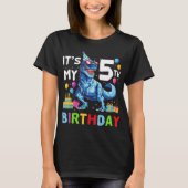 Rawr I'm 5 5th Birthday T Rex Dinosaur Party T-shirt (Voorkant)