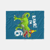 Rawr I'm 6 6th Birthday T Rex Dinosaur Funny Party Fleece Deken (Voorkant (Horizontaal))