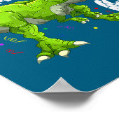 Rawr I'm 6 6th Birthday T Rex Dinosaur Funny Party Poster (Hoek)