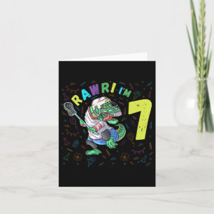 Rawr I'm 7 Dinosaur T-rex 7 Year Old Boy Birthday Kaart
