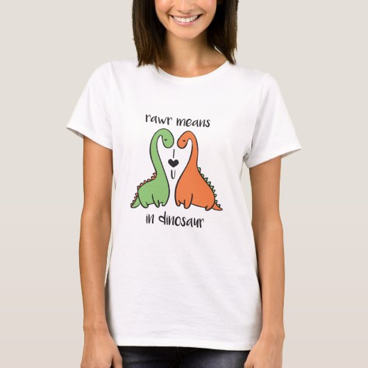 Rawr in Dinosaur T-shirt (Voorkant)