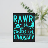 Rawr! Is Hallo in Dinosaur Briefkaart (Staand voorkant)