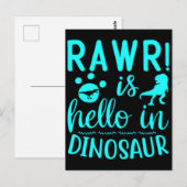 Rawr! Is Hallo in Dinosaur Briefkaart (Voorkant / Achterkant)