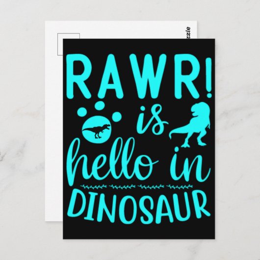 Rawr! Is Hallo in Dinosaur Briefkaart (Voorkant / Achterkant)