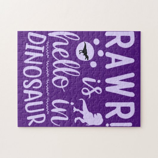 Rawr! Is Hallo in Dinosaur Jigzaag Puzzle Legpuzzel (Horizontaal)