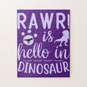 Rawr! Is Hallo in Dinosaur Jigzaag Puzzle Legpuzzel (Verticaal)
