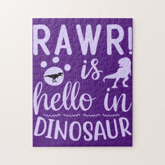 Rawr! Is Hallo in Dinosaur Jigzaag Puzzle Legpuzzel (Verticaal)