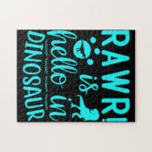 Rawr! Is Hallo in Dinosaur Legpuzzel (Horizontaal)