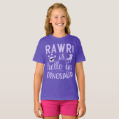 Rawr! Is Hallo in Dinosaur T-Shirt (Voorkant volledig)