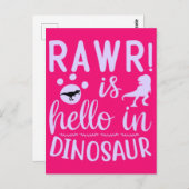 Rawr! is Hallo in het Briefkaart Dinosaur (Voorkant / Achterkant)