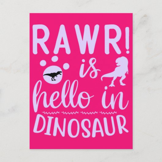 Rawr! is Hallo in het Briefkaart Dinosaur (Voorkant)