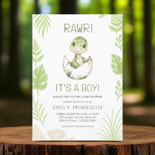 Rawr It's a Boy Schattige Dinosaur Baby Boy Shower Kaart