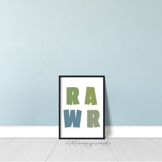 RAWR Kinderkamer Dinosaurussen Muurkunst Poster