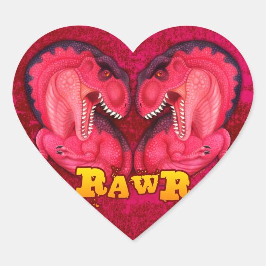 Rawr Love-a-saurus Hart Sticker (Voorkant)