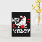 Rawr Means I Love You In Dinosaur Valentine’s Day  Kaart (Gele Bloem)
