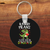 Rawr Means I Love You In Dinosaur Valentine’s Day Sleutelhanger (Voorkant)