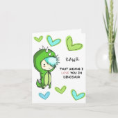 RAWR middelen I LIEFDE U in dinosauruskaart Kaart (Voorkant)