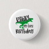 RAWR Mijn 1e Verjaardag Ronde Button 3,2 Cm (Voorkant)