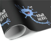 Rawr Nerve Funny Neuron Nerve Pun Dark BG Cadeaupapier (Rol Hoek)
