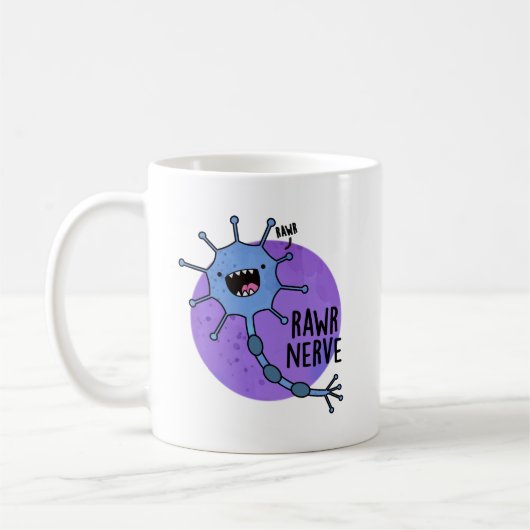 Rawr Nerve Funny Neuron Nerve Pun Koffiemok (Links)