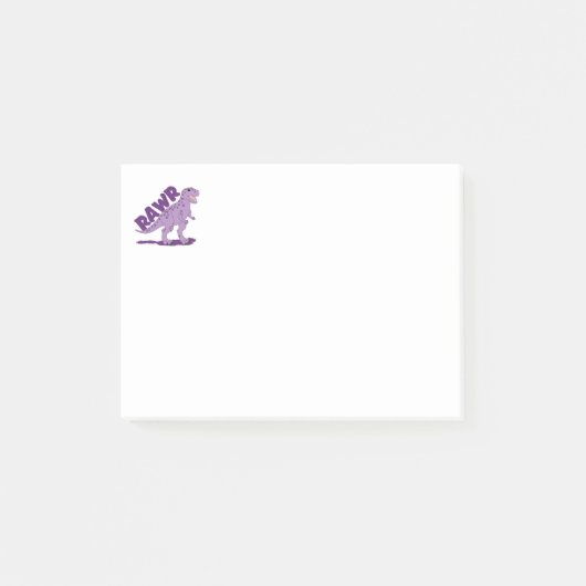 RAWR Paarse gevlekte T-rex Tyrannosaurus dinosauru Post-it® Notes (Voorkant)