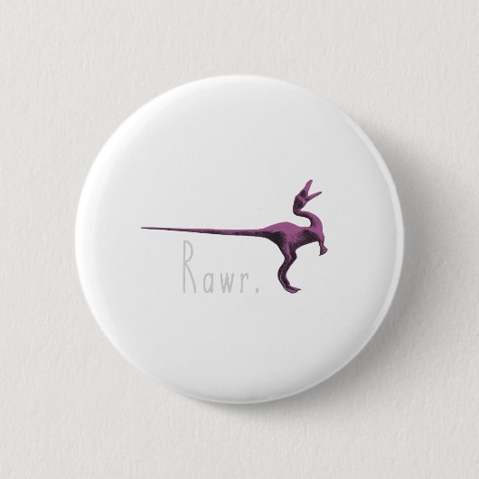 Rawr Pink Dinosaur Ronde Button 5,7 Cm (Voorkant)