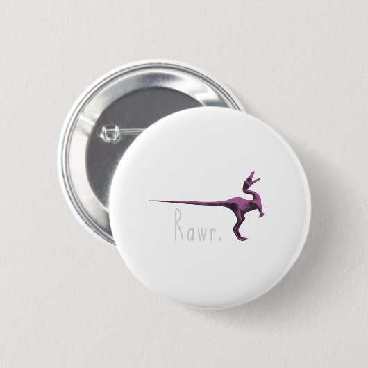 Rawr Pink Dinosaur Ronde Button 5,7 Cm (Voorkant /achterkant)