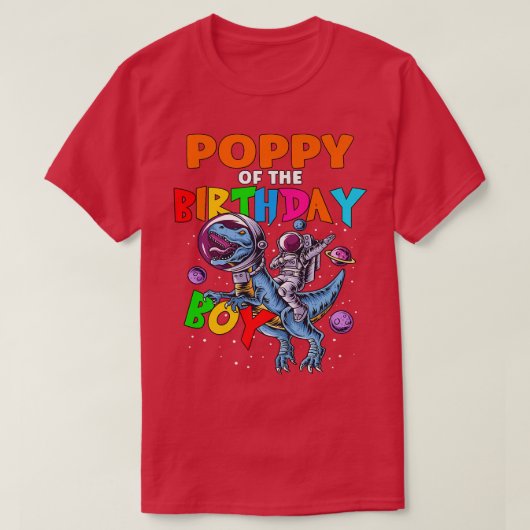 Rawr Poppy of the Birthday Boy Astronaut Riding di T-shirt (Design voorkant)