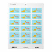 Rawr, Schattige Gele Brachiosaurus Dinosaurus voor Etiket (Full Sheet)