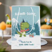 RAWR-Some Dinosaur Winter Birthday Medium Cadeauzakje
