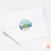 RAWR-Some Dinosaur Winter Birthday Ronde Sticker (Envelop)