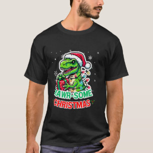 Rawr some Trex Dinosaur Santa Hat Christmas Funny T-shirt