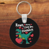 RAWR staat voor I Love You in Dinosaur T Rex Valen Sleutelhanger (Voorkant)