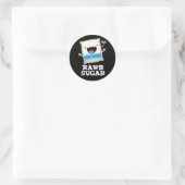 Rawr Sugar Funny Food Pun Dark BG Ronde Sticker (Tas)