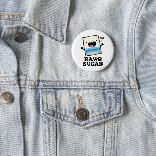 Rawr Sugar Funny Food Pun Ronde Button 5,7 Cm (In situ)