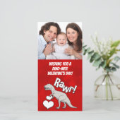 Rawr Tyrannosaurus T Rex Valentijnsdag Kinder jong Feestdagenkaart (Staand voorkant)