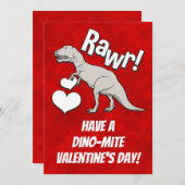 Rawr Tyrannosaurus T Rex Valentijnsdag Kinder jong Kaart (Voorkant / Achterkant)