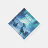 RAWR Under the Lights Dinosaur Winter Verjaardag Servet (Hoek)