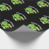 Rawr Veggie Funny Food Pun Dark BG Cadeaupapier (Hoek)