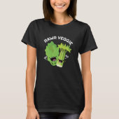 Rawr Veggie Funny Food Pun Dark BG T-shirt (Voorkant)